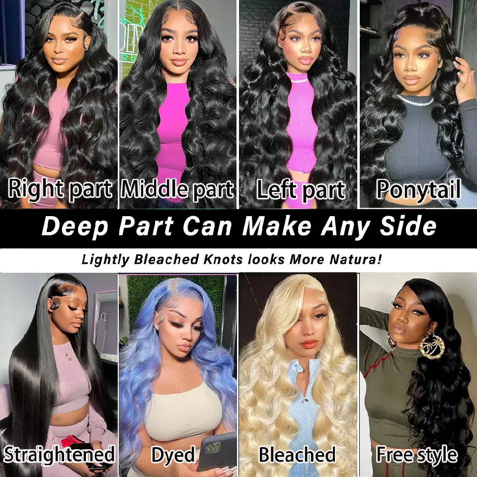30 Inch 13x4 13x6 HD Body Wave Human Hair Wigs Pre Plucked 360 Loose Wave Lace Frontal Wig 100% Human Hair Wigs For Black Women