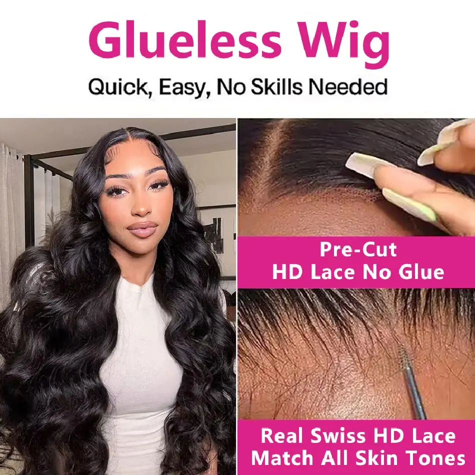 Body Wave Glueless Wigs Human Hair  Lace Front Wig Ready to Wear 5x5 Glueless Body Wave Lace Closure Wig Human Hair Wig On Sale