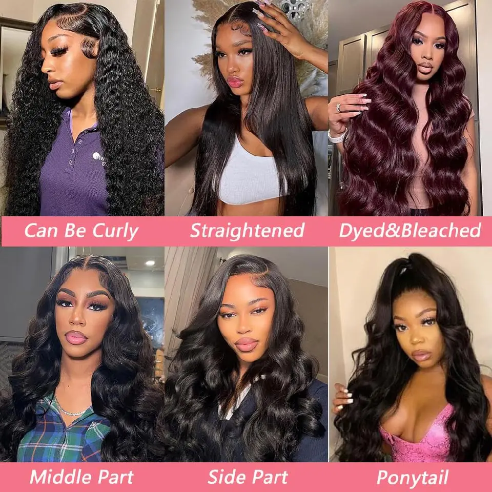 Glueless Wig Human Hair Ready To Wear Body Wave Human Hair Wigs Preplucked 30 Inch Pre Cut Lace 5x5 Transparent Closure Wig