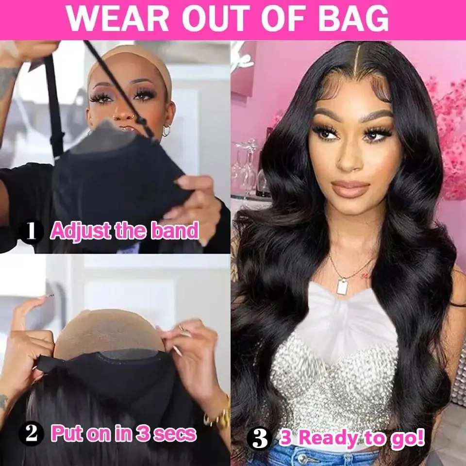 Body Wave Glueless Wigs Human Hair Brazilian 5x5 Pre cut Closure Wig 13x4 13x6 360 HD Lace Frontal Wig Body Wave Human Hair Wigs