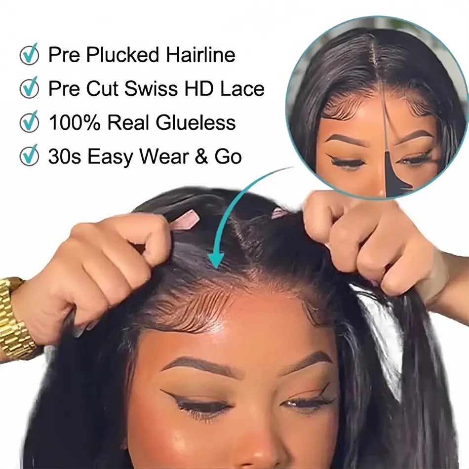 Glueless Wig Human Hair Ready To wear Pre Cut Pre Plucked 5x5 Hd Transparent Brazilian Body Wave Human Hair Wigs On Sale