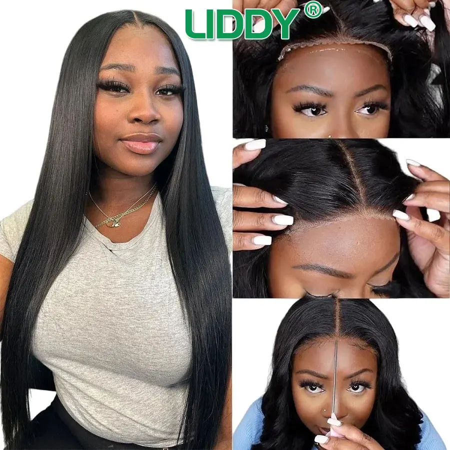 30 inch Straight Glueless Wigs 100% Human Hair Quality Ready To Wear And Go  Pre Cut Hd Lace Preplucked For Women On Clearance