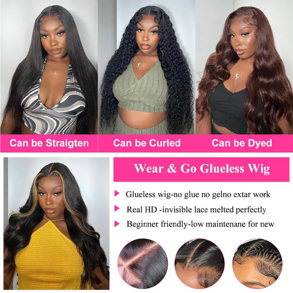 Glueless Wig Human Hair Ready To wear Pre Cut Pre Plucked 5x5 Hd Transparent Brazilian Body Wave Human Hair Wigs On Sale