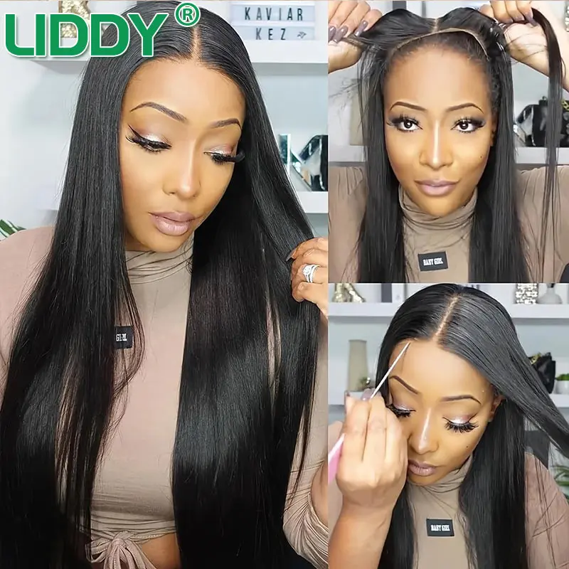30 inch Straight Glueless Wigs 100% Human Hair Quality Ready To Wear And Go  Pre Cut Hd Lace Preplucked For Women On Clearance