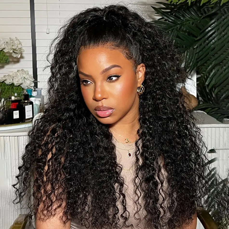 360 Curly Human Hair Wigs Deep Wave 13x6 Hd Lace Front Human Hair Wig  Pre Plucked Lace Wig 13x4 Water Wave Lace Frontal Wigs