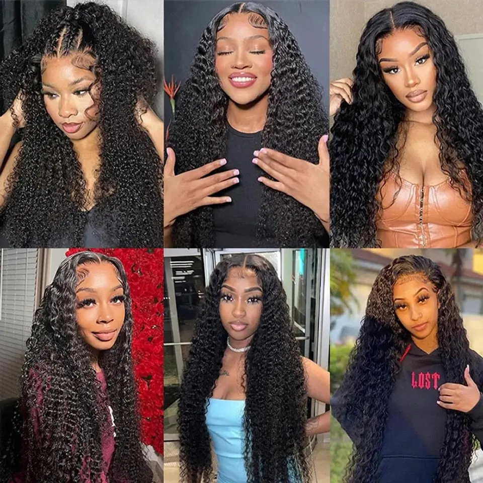 Water Wave Glueless Wig Pre-Cut Lace Wig 180% Pre-Plucked Natural Wave Wear Go Glueless Curly Human Hair Wigs For Women On Sale
