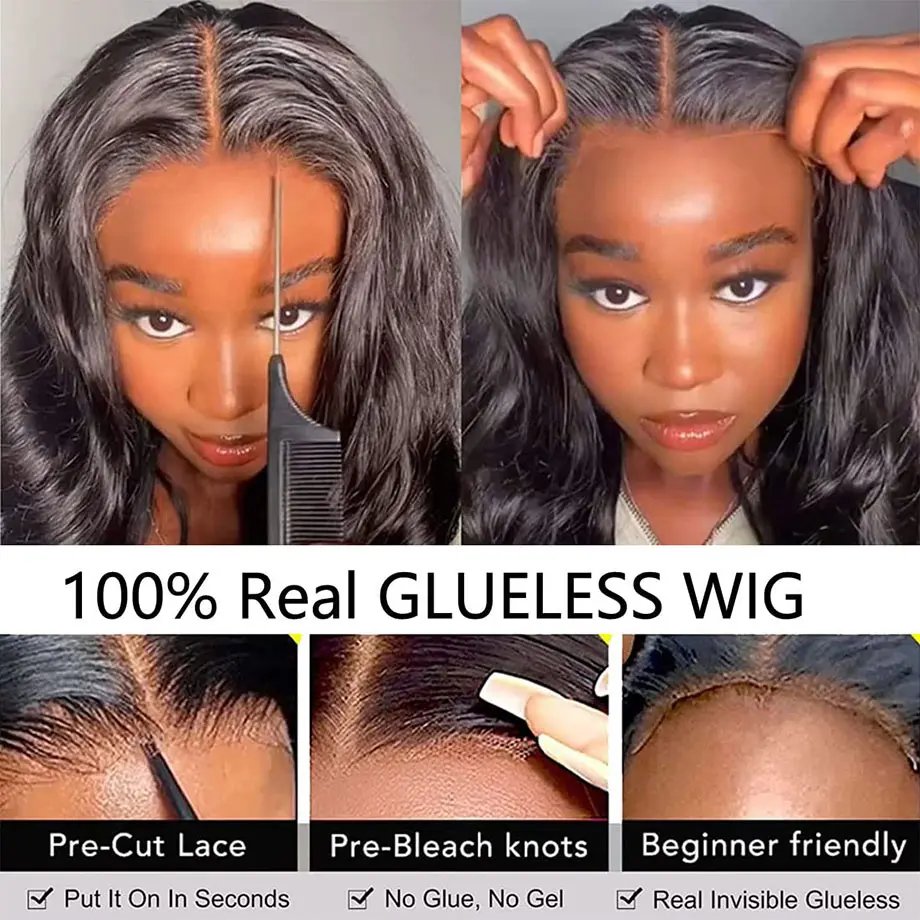 Glueless Wig Human Hair Ready To Wear Body Wave Human Hair Wig 5x5 HD Lace Closure Wig Glueless Preplucked Wear And Go Wigs