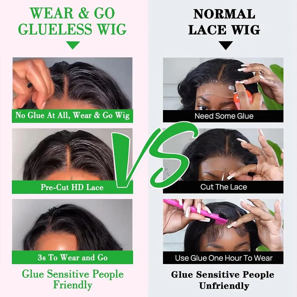 Glueless Wig Human Hair Ready To Wear Body Wave Human Hair Wig 5x5 HD Lace Closure Wig Glueless Preplucked Wear And Go Wigs