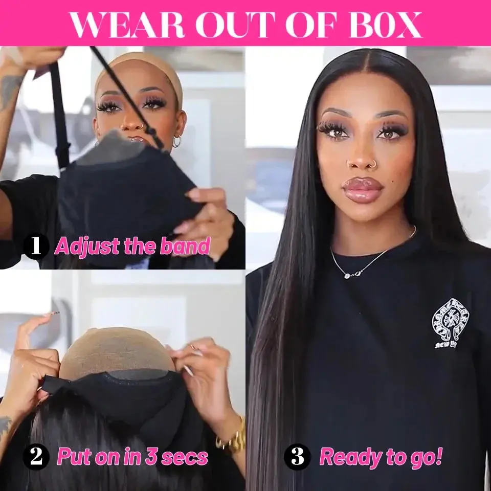 Wear and Go Glueless Wig Human Hair Pre Cut Ready to Wear 5x5 9x6 Lace Front Closure Wig Straight Glueless Wig Human Hair
