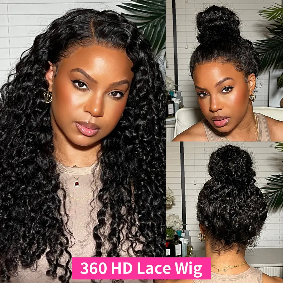 360 HD Full Lace Curly Human Hair Wigs Preplucked 13x6 13x4 Lace Frontal Wig 5x5 Deep Wave Glueless Human Hair Ready To Wear