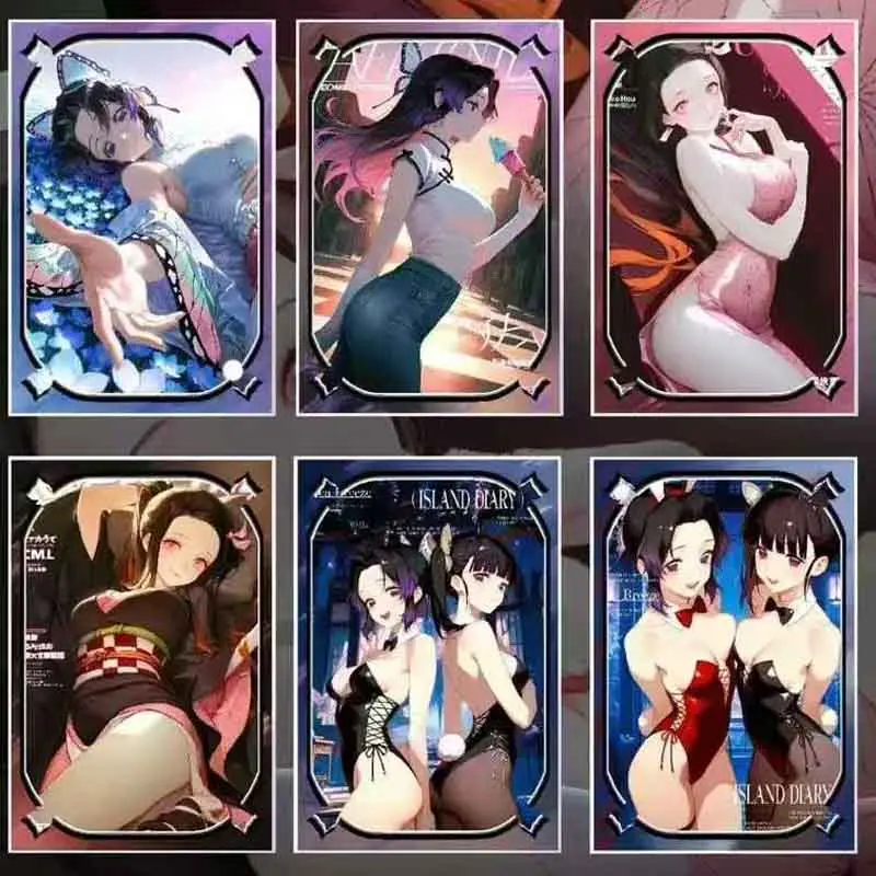 Wholesale Booster Box Demon Slayer Card Fangkuai Creative A6 Acrylic Collection Card Animation Character Card Table Games Gifts