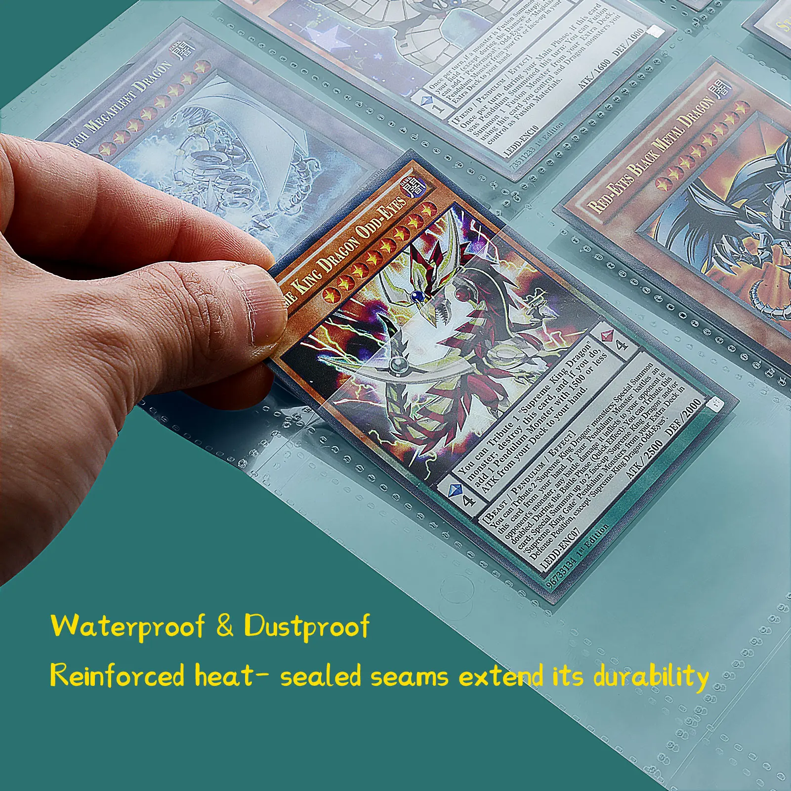 9-Card Protector Sleeves Pocket Gaming Trading Card Album Pages Binder Sheets for Stickers Stamps Card Page Storage