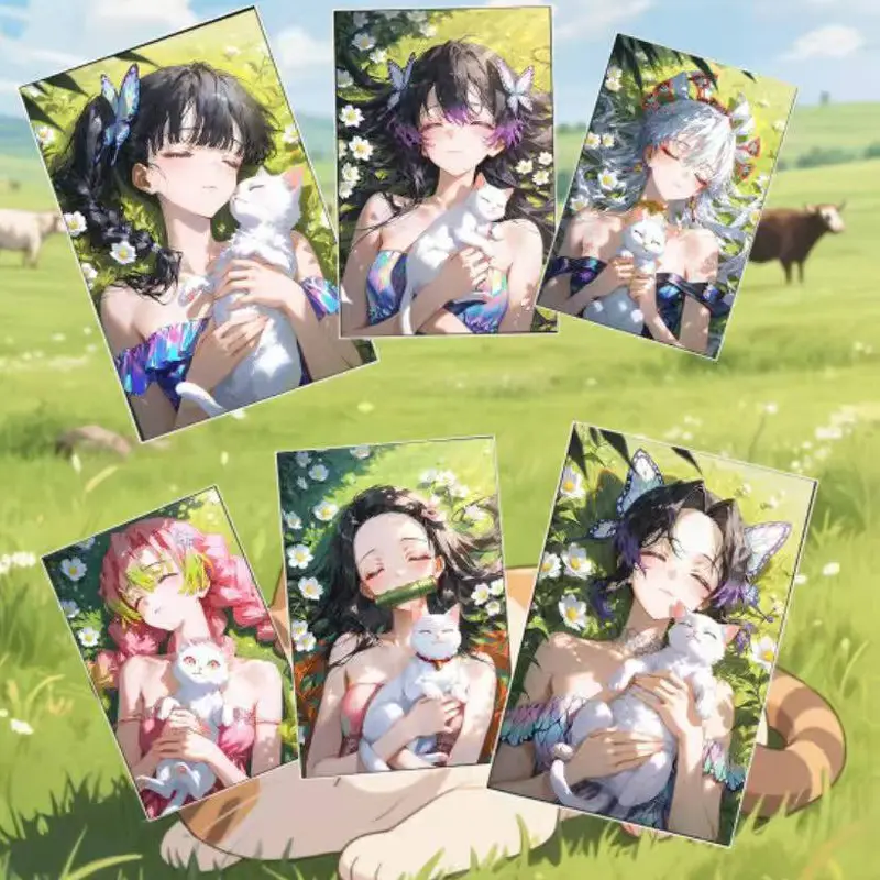 100Pcs/Wholesale Demon Slayer Card Xing Xing Culture 10*15cm Acrylic Collection Card Animation Character Card Table Games Gifts