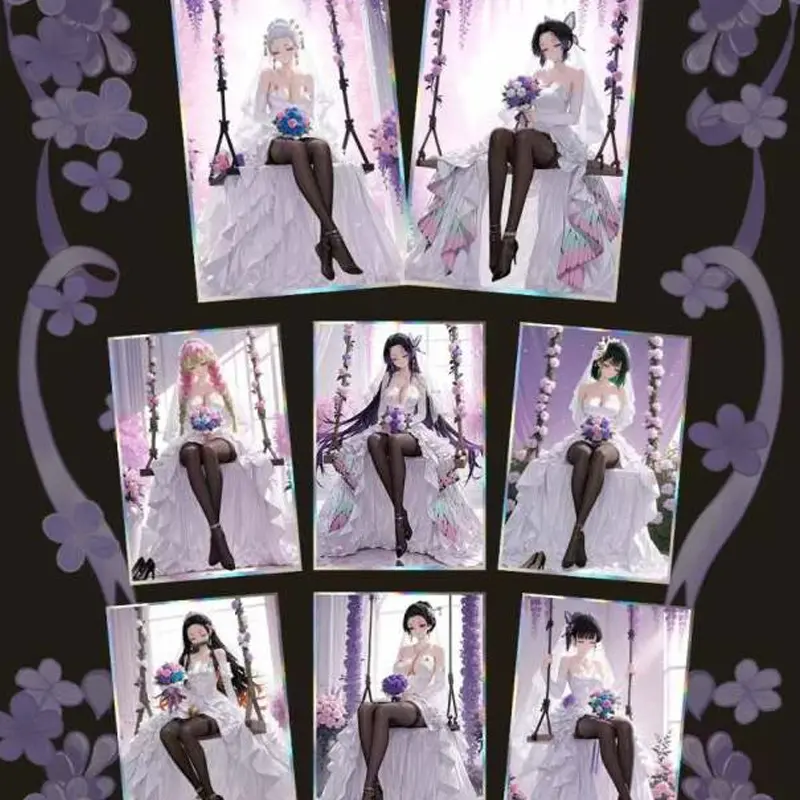 100Pcs/Demon Slayer A5 Acrylic Mirror Large Card Wholesale New Process Anime Character Collection Card Hobbies Gift