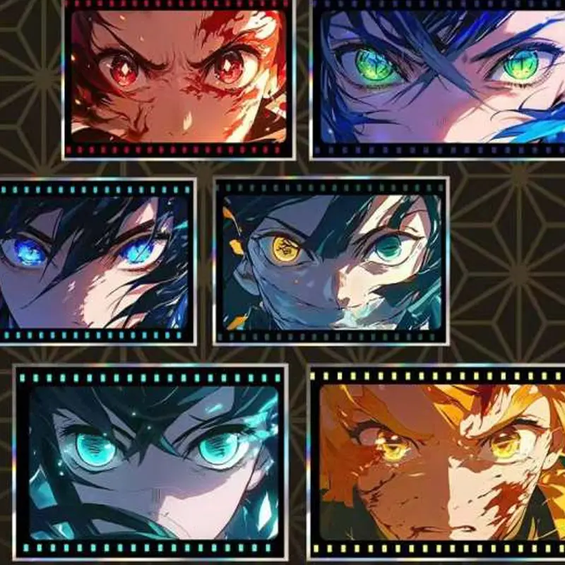 100Pcs/Demon Slayer A5 Acrylic Mirror Large Card Wholesale New Process Anime Character Collection Card Hobbies Gift