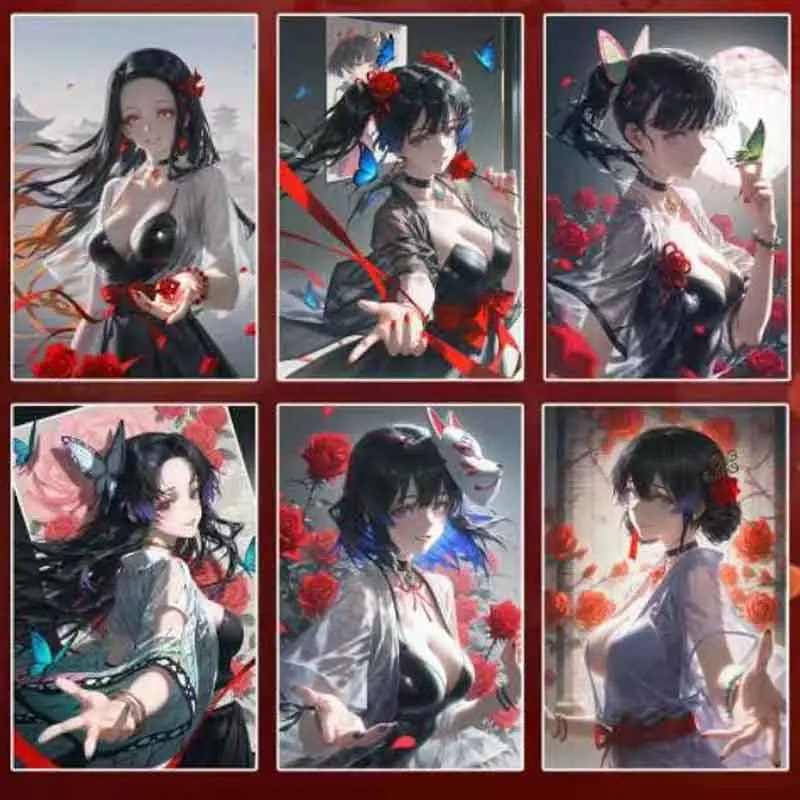 Demon Slayer Cards Wholesale Yan Xin Wen Chu Huang 2025 Acrylic Anime Collection Color Paper Card Toy Gift Board Game Card