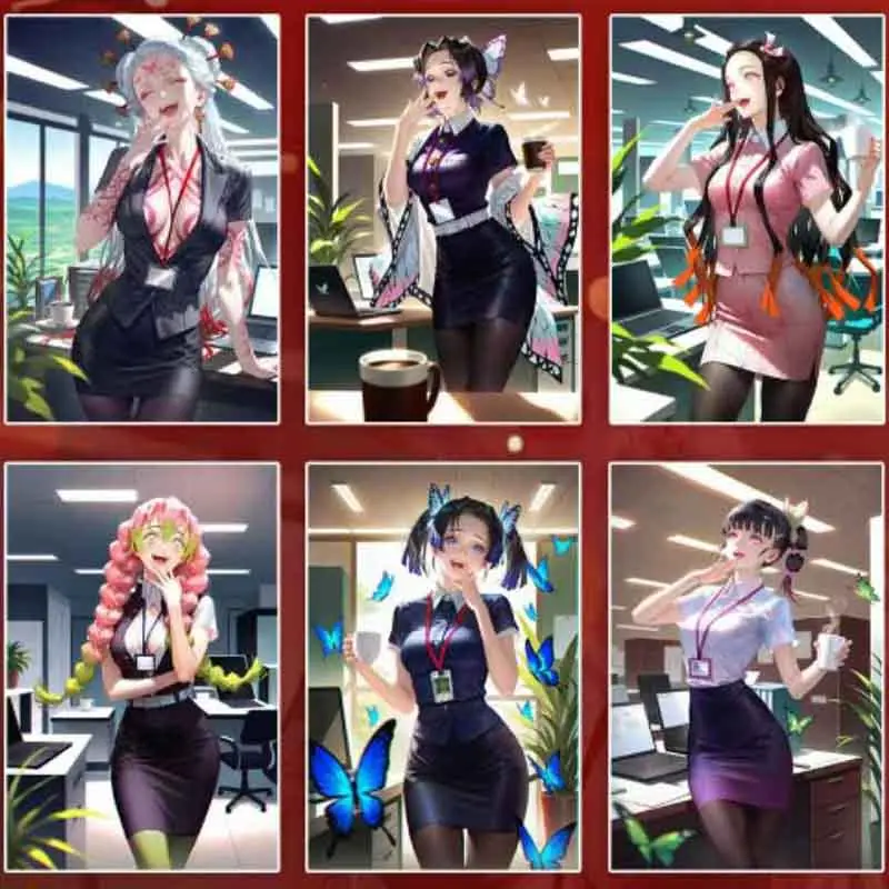 Demon Slayer Cards Wholesale Yan Xin Wen Chu Huang 2025 Acrylic Anime Collection Color Paper Card Toy Gift Board Game Card