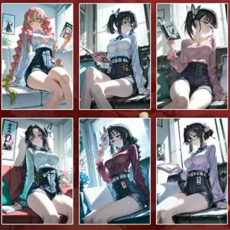 Demon Slayer Cards Wholesale Yan Xin Wen Chu Huang 2025 Acrylic Anime Collection Color Paper Card Toy Gift Board Game Card