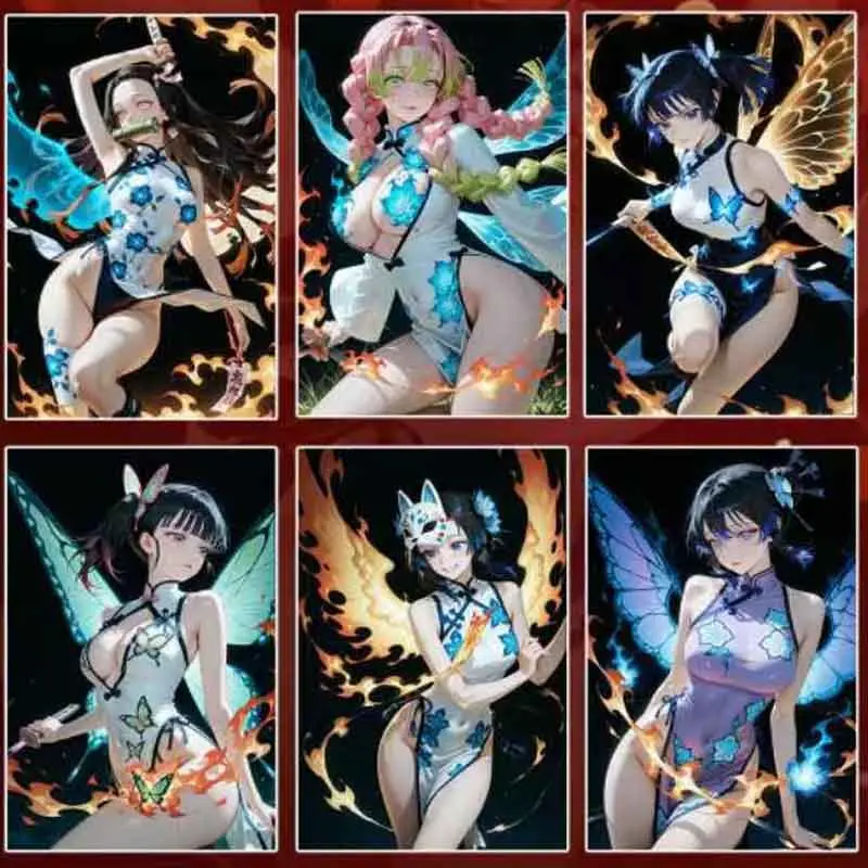 Demon Slayer Cards Wholesale Yan Xin Wen Chu Huang 2025 Acrylic Anime Collection Color Paper Card Toy Gift Board Game Card