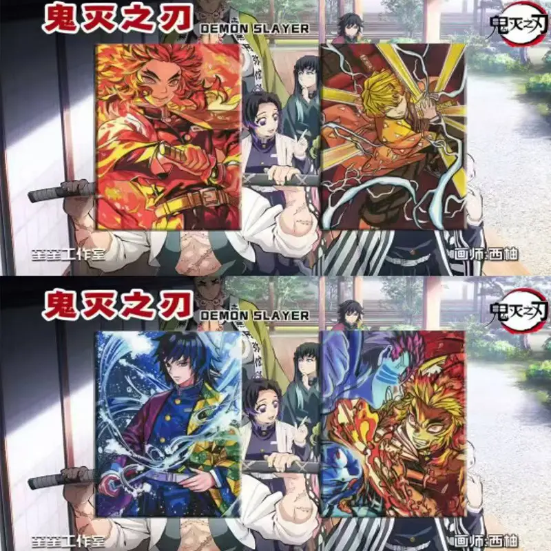 New Demon Slayer Fully Hand-painted Cards In 6.3×8.8cm Wholesale Full Sets Anime Character Collection Card Hobbies Gift