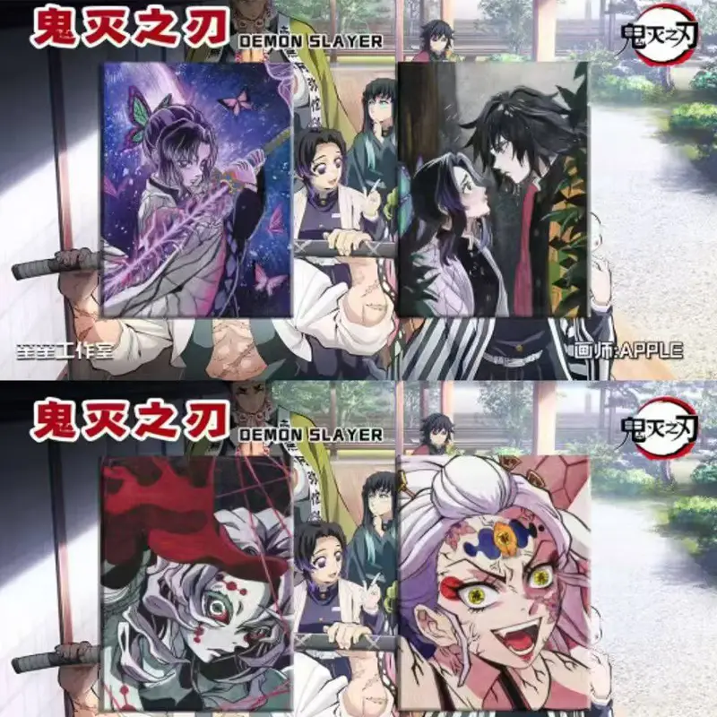 New Demon Slayer Fully Hand-painted Cards In 6.3×8.8cm Wholesale Full Sets Anime Character Collection Card Hobbies Gift