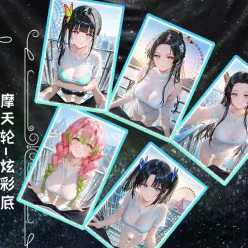 2025 Demon Slayer Acrylic Colored Paper Card Wholesale Anime Character Collection Card Table Game Playing Hobbies Gift