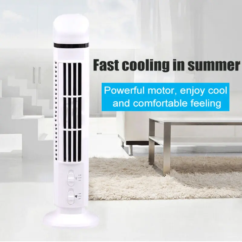 Tower Fan Bladeless Mute Floor Fan Intelligent Remote Control with Light Function Desk Fan
