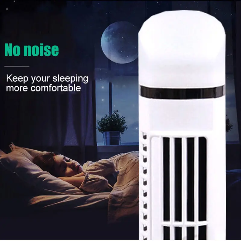 Tower Fan Bladeless Mute Floor Fan Intelligent Remote Control with Light Function Desk Fan