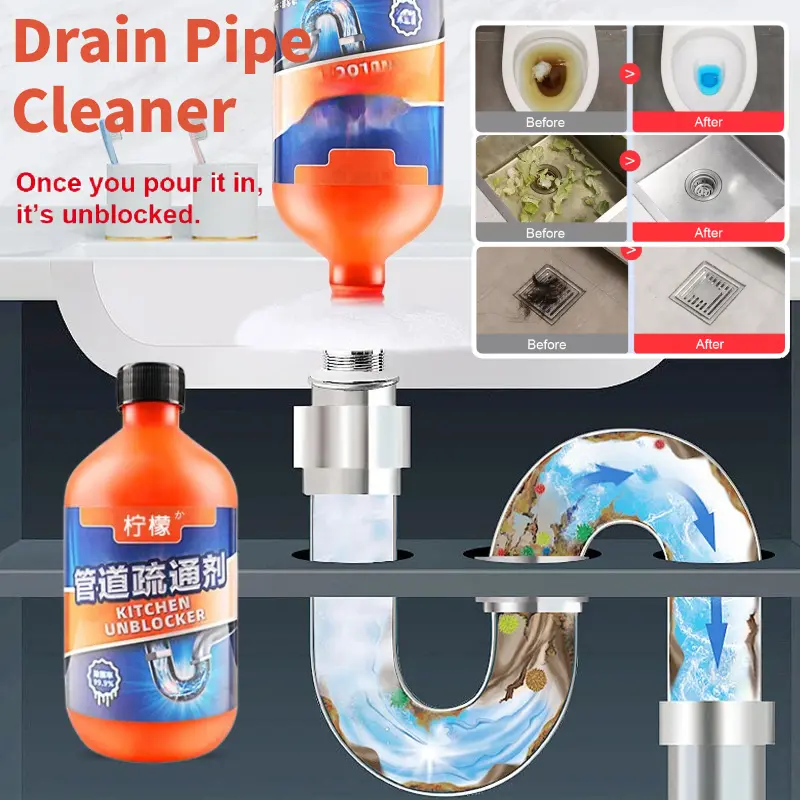 Pipe Unclogger Toilet Clogging DeodorizerFoam Lemon Dissolver Kitchen Drain Unblocker Sink Drain Cleaner Kitchen Toilet Pipeline