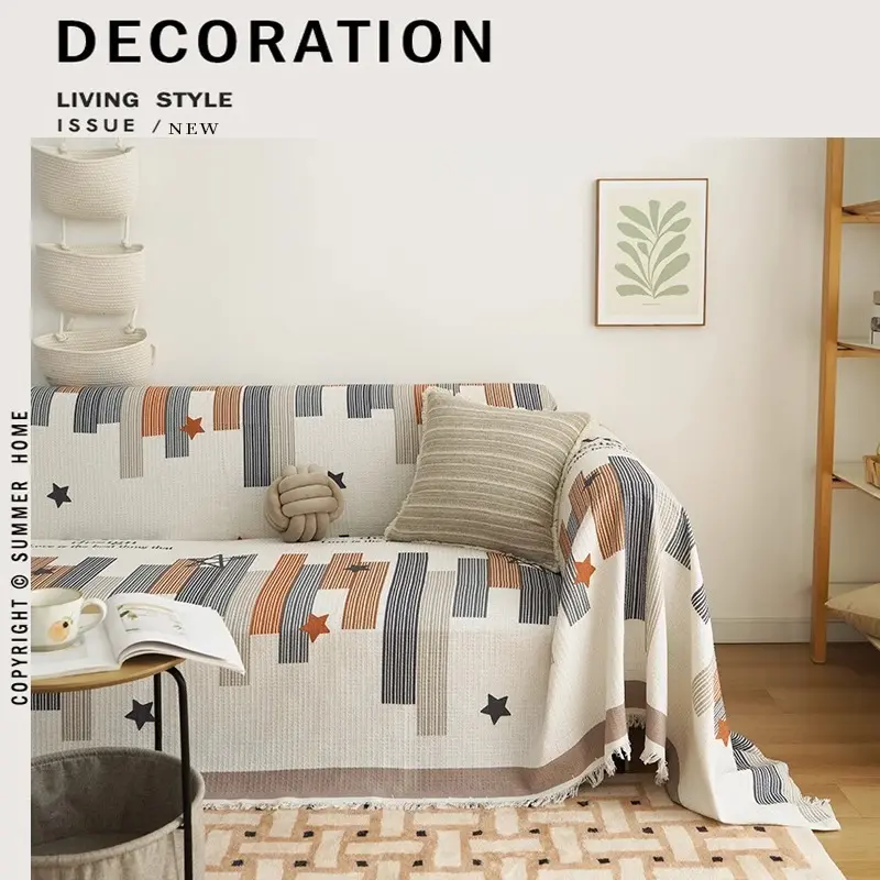 Reversible Chenille Sofa Towel Sofa Cover Anti-cat Scratch All-season Chenille Living Room Sofa Cover Blanket all-inclusive