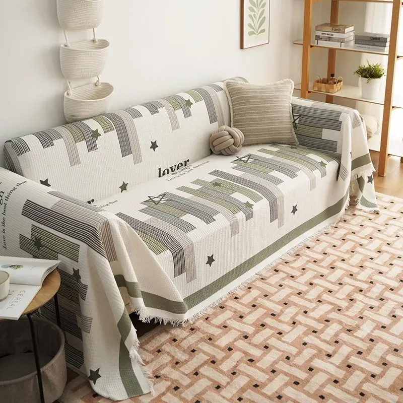 Reversible Chenille Sofa Towel Sofa Cover Anti-cat Scratch All-season Chenille Living Room Sofa Cover Blanket all-inclusive