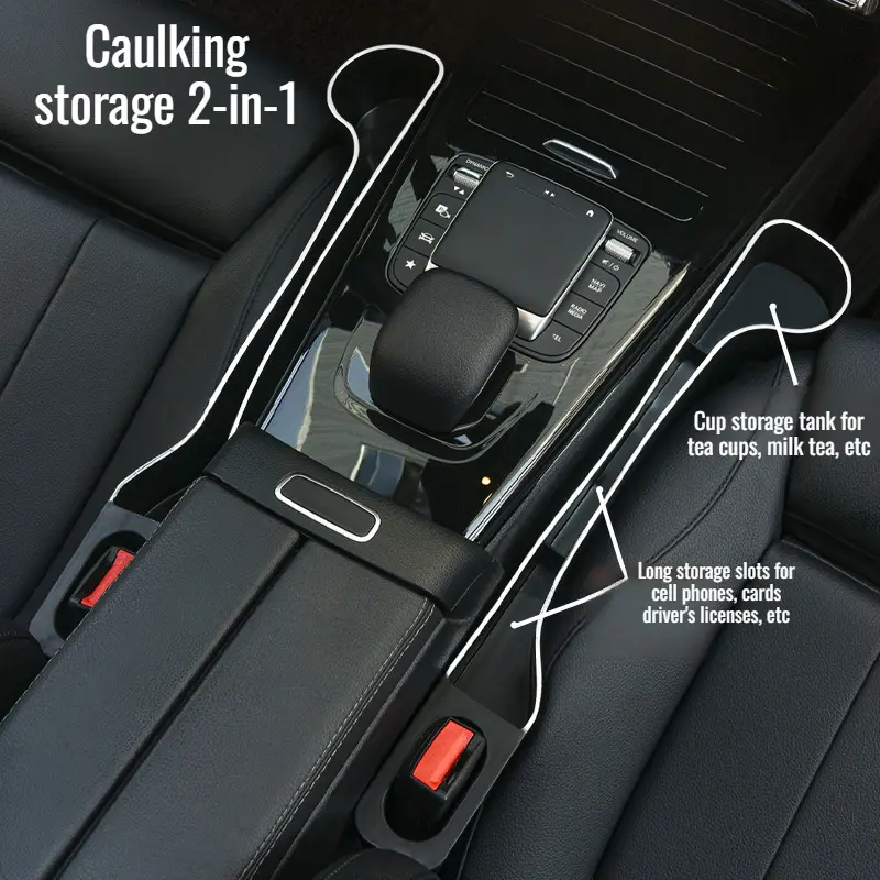 Car Seat Seam Organizer Large Capacity Leakproof Seam Organizer  1 Pair Universal Car Seat Gap Plug Strip Side Seam Car Gap l