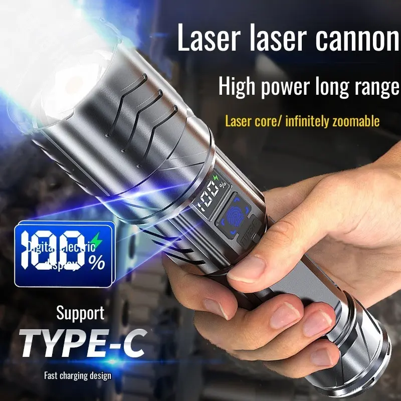 Rechargeable Lighting Flashlight Larger irradiation range longdistance shooting Waterproof and drop resistant laser gun Strong