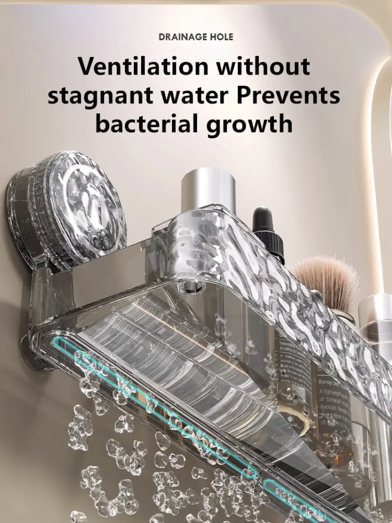 Cosmetics storage rack bathroom suction cup storage rack wall-mounted hanging basket sink storage