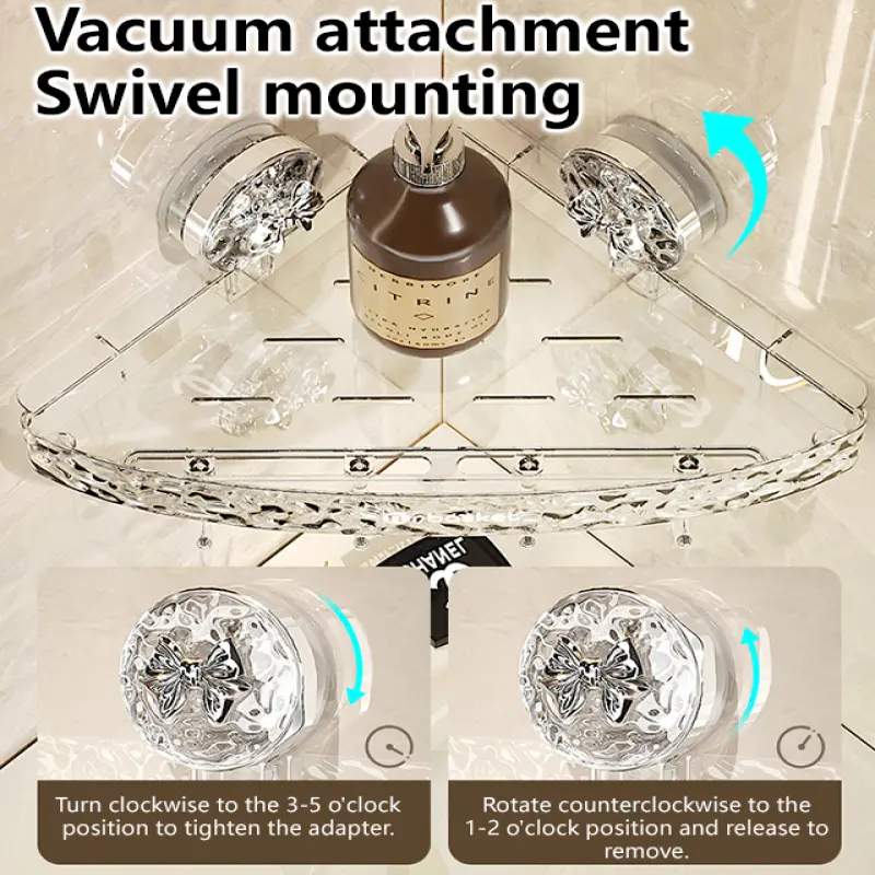 Cosmetics storage rack bathroom suction cup storage rack wall-mounted hanging basket sink storage