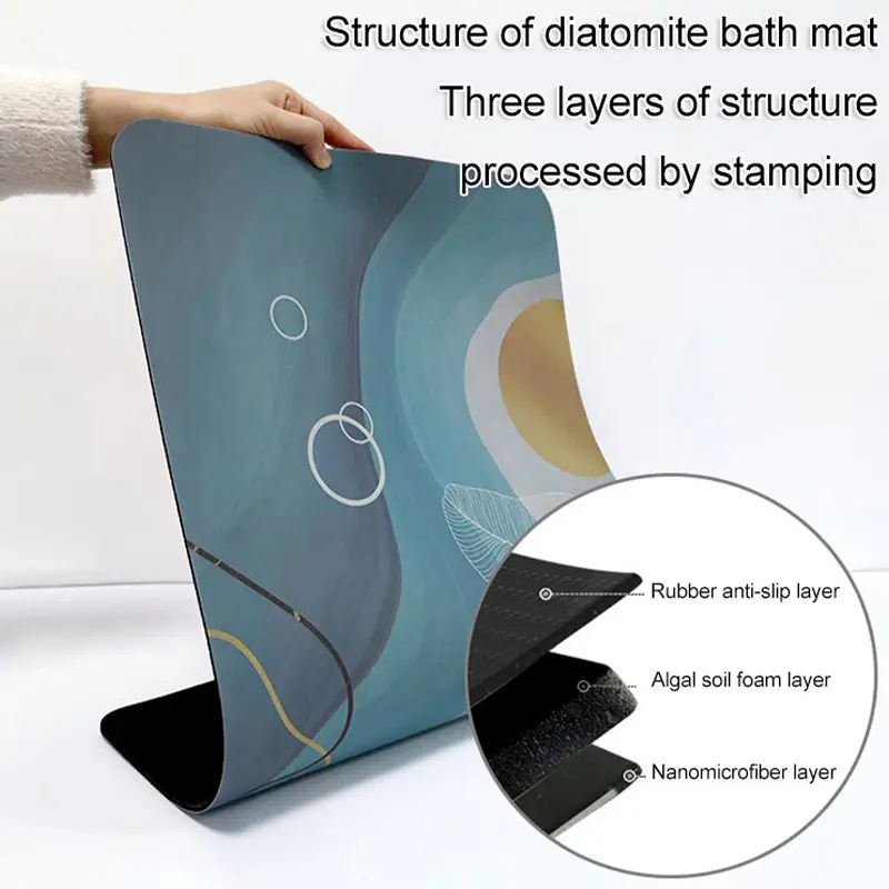 Nano Diatom Mud Soft Mat Diatomite Absorbent Foot Mat Quick-Drying Household Bathroom Bathroom Non-Slip Mat Door Mat