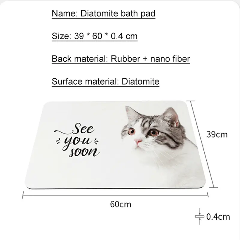 Nano Diatom Mud Soft Mat Diatomite Absorbent Foot Mat Quick-Drying Household Bathroom Bathroom Non-Slip Mat Door Mat