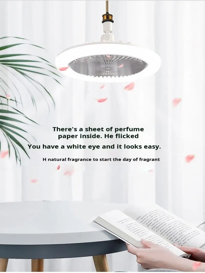 2-in-1 Energy Saving Lamp Multifunctional Ceiling Fan E27 With Led Light 360° Rotation Electric Fan