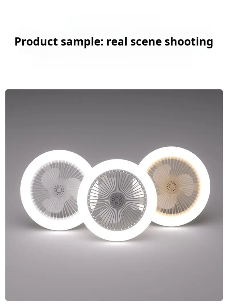2-in-1 Energy Saving Lamp Multifunctional Ceiling Fan E27 With Led Light 360° Rotation Electric Fan