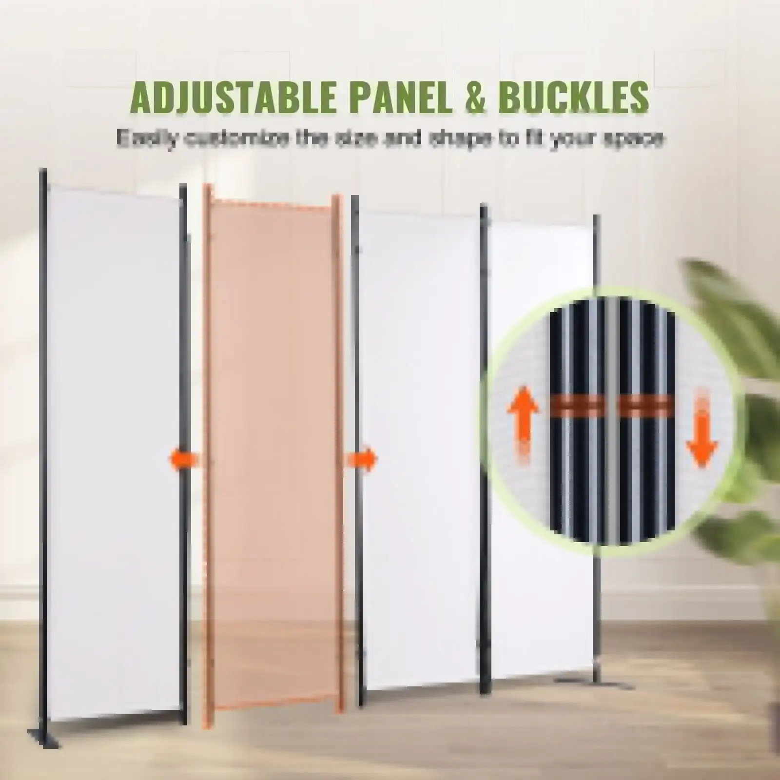 Room Divider, 5.6 ft Room Dividers and Folding Privacy Screens (4-panel), Fabric Partition Room Dividers for Office, Bedroom