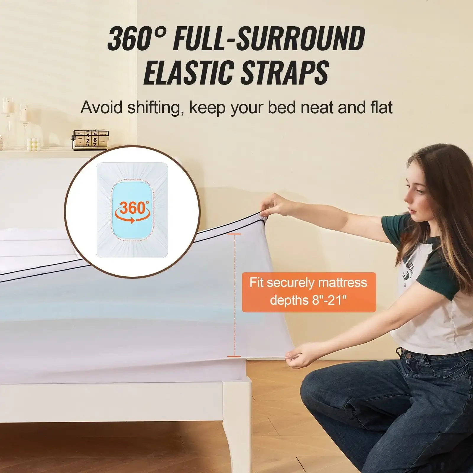 Mattress Topper Premium Memory Foam Fiber Fill Queen Size 3 in Thickness