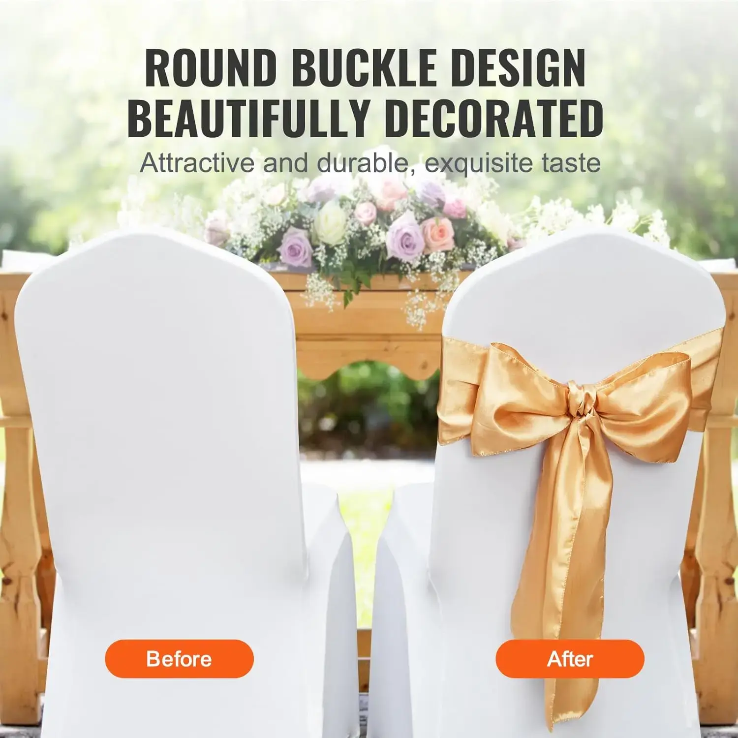 Stretch Spandex Chair Sashes Bows, Chair Slipcover and Stretch Chair Sash, Elastic Chair Bands, Fitting Wedding, Holiday