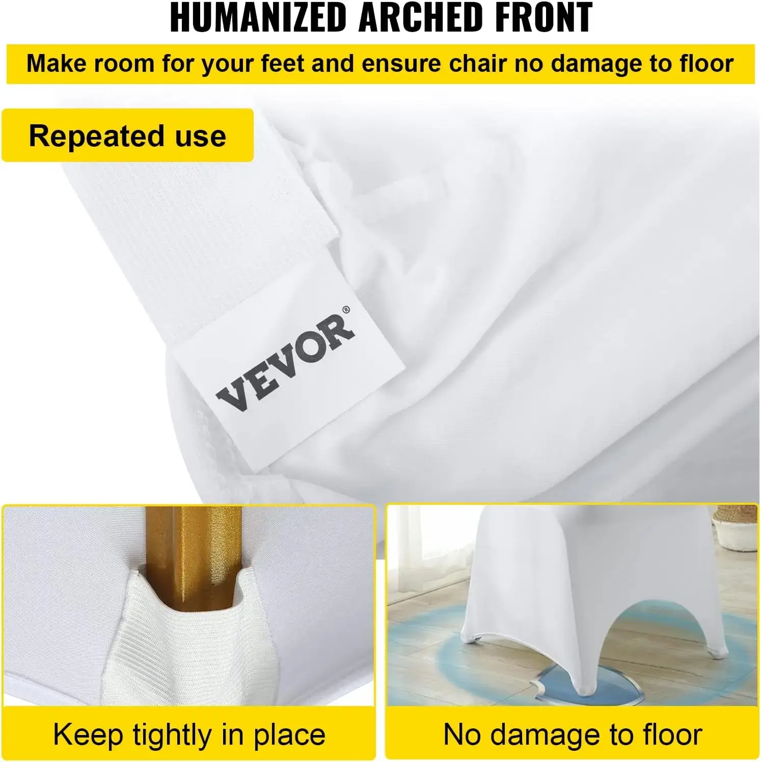 50 Pcs White Chair Covers Polyester Spandex Chair Cover Stretch Slipcovers for Wedding Party Chair Decoration Covers