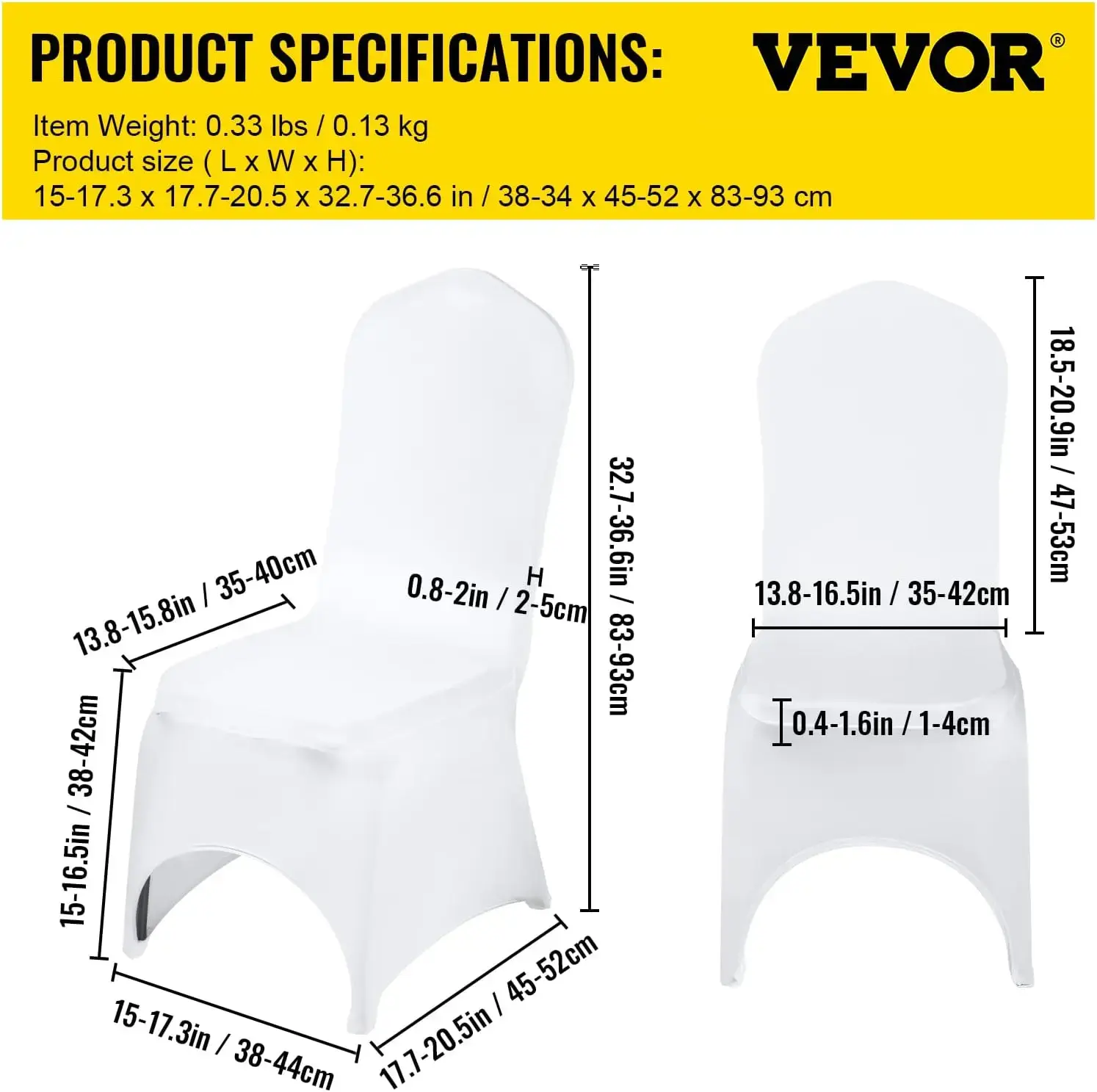 50 Pcs White Chair Covers Polyester Spandex Chair Cover Stretch Slipcovers for Wedding Party Chair Decoration Covers