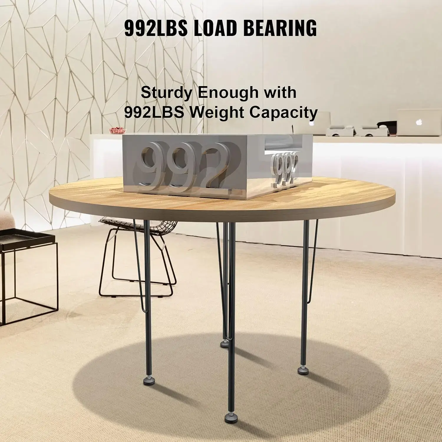 Hairpin Metal Table Legs 28 Inch Desk Set of 4 Heavy Duty Bench Legs 3-Rod Metal Furniture  Wrought Iron Coffee Table