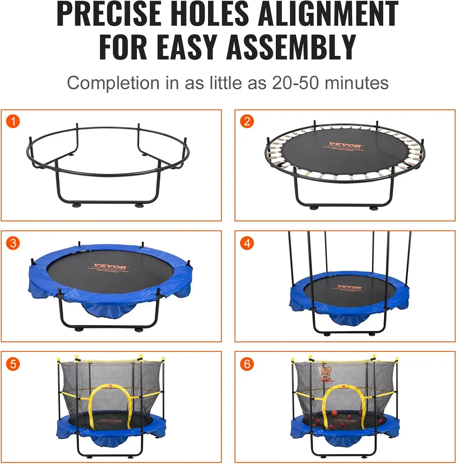 5FT Trampoline for Kids, 60" Indoor Outdoor Trampoline with Safety Enclosure Net, Basketball Hoop and Ocean Balls