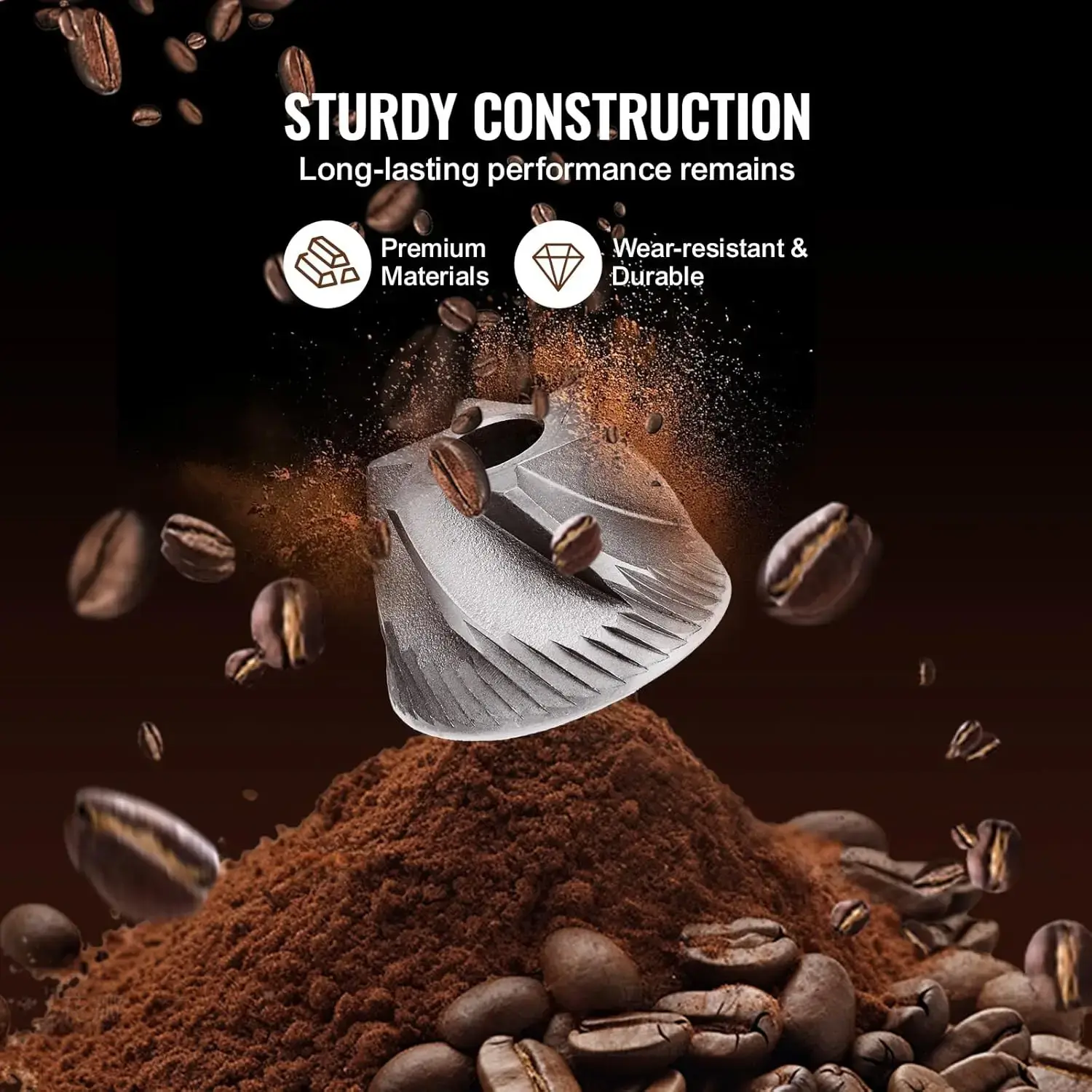 Coffee Maker with Grinder, 10 Cup Coffee Machine, Grind and Brew Coffee Maker with 3 Brew Strength Control