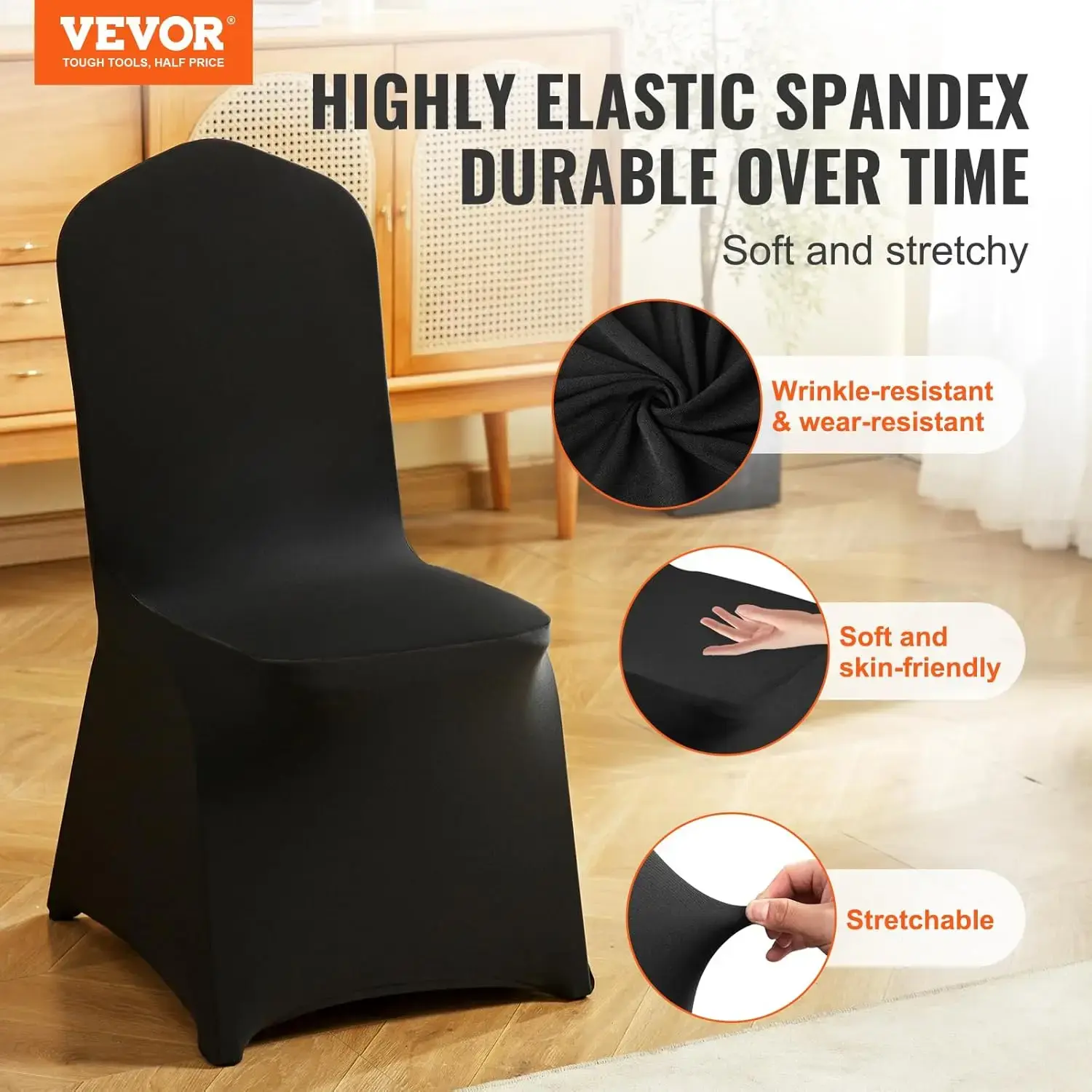 30 Pcs Flat-Front Chair Covers Polyester Spandex Chair Cover Stretch Slipcovers, Wedding, Holiday, Banquet, Party, Celebration