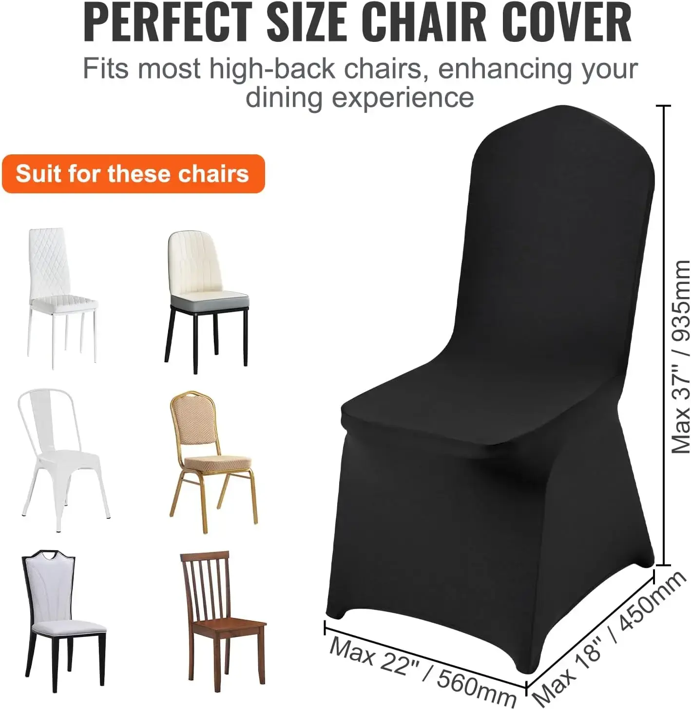 30 Pcs Flat-Front Chair Covers Polyester Spandex Chair Cover Stretch Slipcovers, Wedding, Holiday, Banquet, Party, Celebration