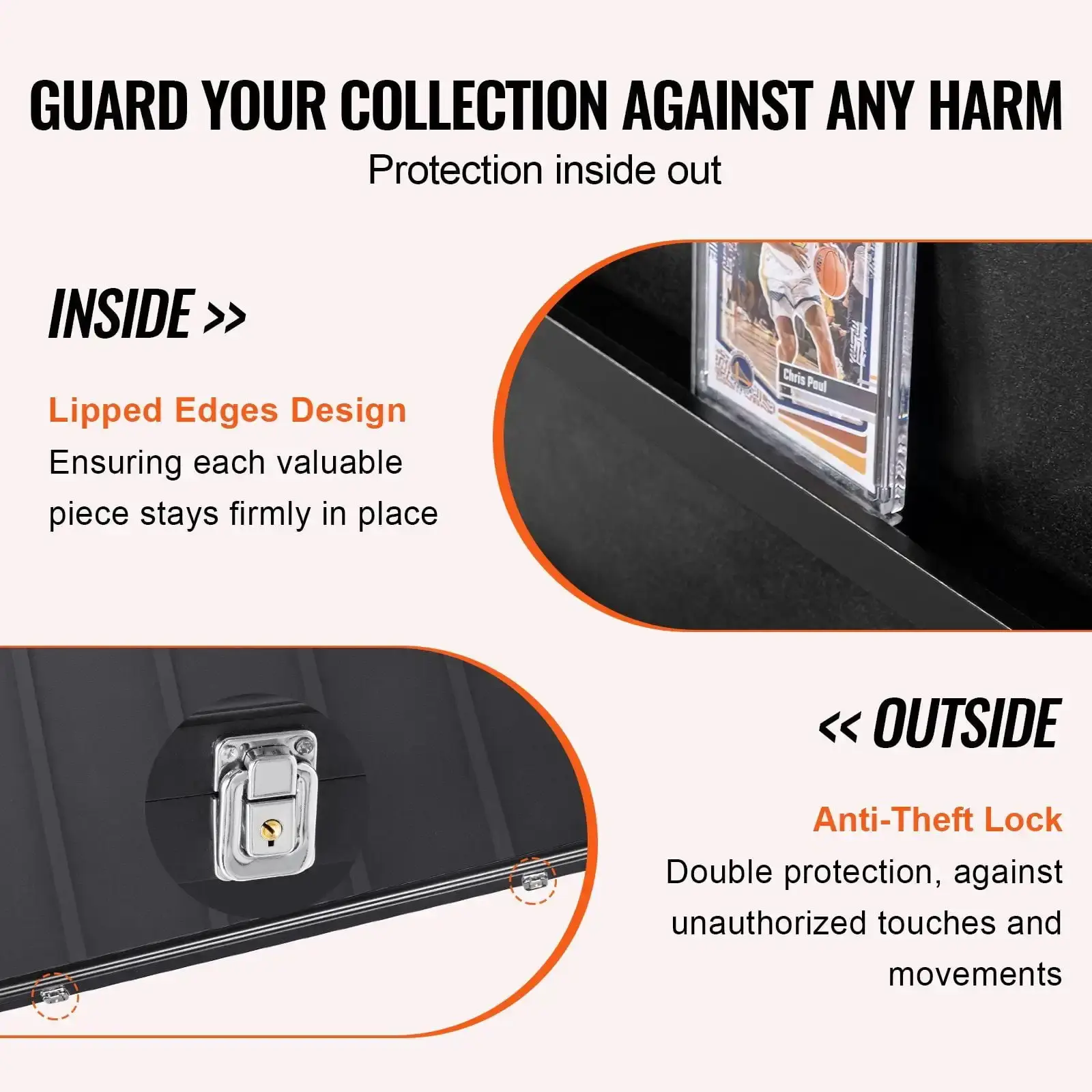 35 Graded Sports Card Display Case, 24.3x30.5x2.1 in, Baseball Card Display Frame with 98% UV Protection Clear View PC Glass